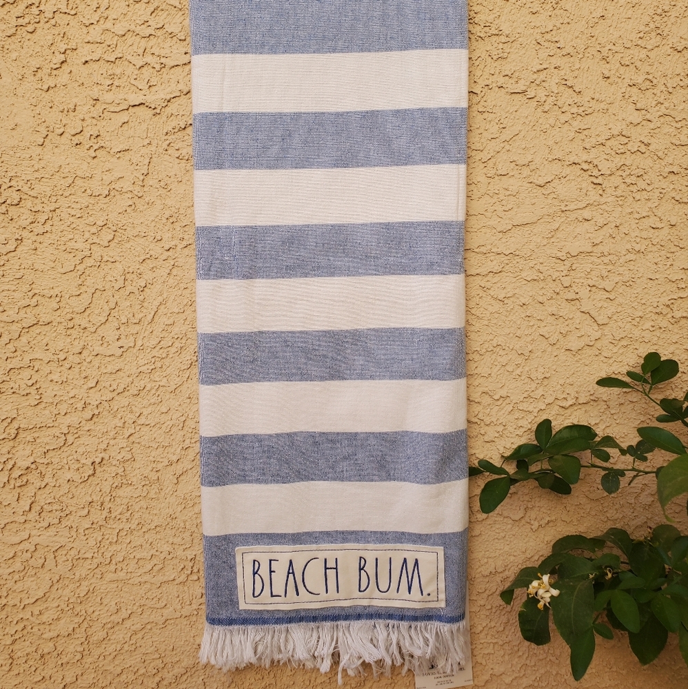 Rae Dunn BEACH BUM. Woven Beach Towel